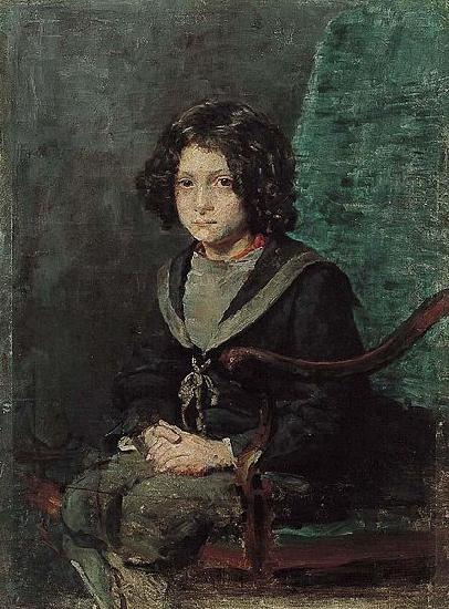 unknow artist Portrait of a Boy in Navy dress